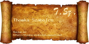 Thomka Szabolcs névjegykártya